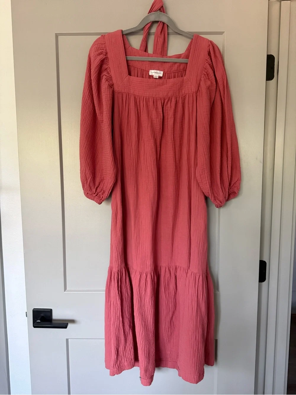 Summersalt The Going Places Gauze Midi Dress in Faded Rose Size Small